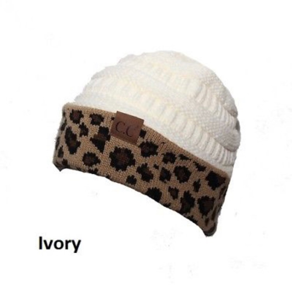 C.c beanie with leopard band.  I have four color